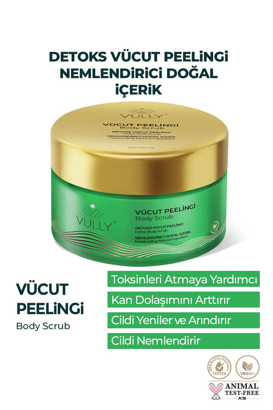 VULLY Detox Lichaamspeeling Scrub Effect Hydraterende Natuurlijke Ingrediënt Lavendel Vanille Lichaamspeeling 250 ml