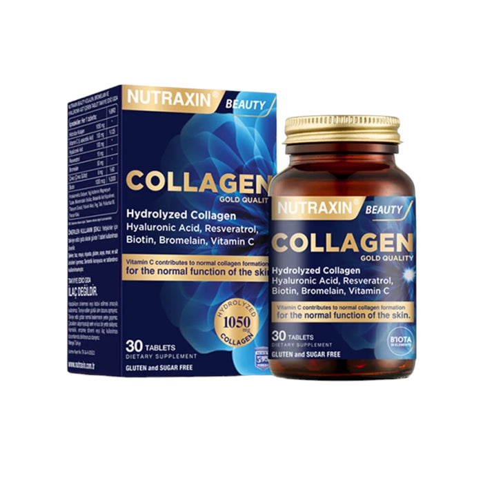Nutraxin Beauty Collagen Gold Quality 30 Tabletten | Collageen met Hyaluronzuur, Biotine & Vitamine C