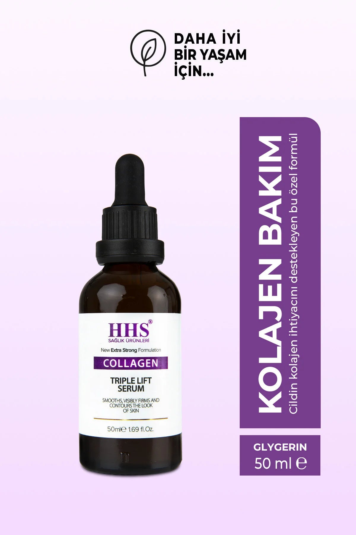 HHS Collagen Triple Lift Serum - Verstevigend en Anti-rimpel Serum - Extra Sterk Gezichtsserum - Huidverstevigend & Hydraterend met Collageen/Aminozuren & Panthenol - 50 ml