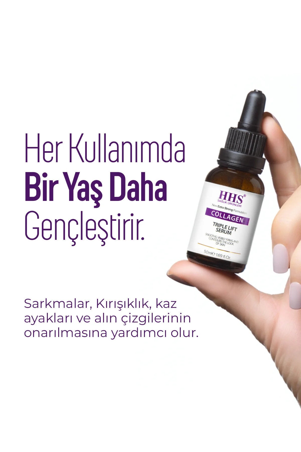 HHS Collagen Triple Lift Serum - Verstevigend en Anti-rimpel Serum - Extra Sterk Gezichtsserum - Huidverstevigend & Hydraterend met Collageen/Aminozuren & Panthenol - 50 ml