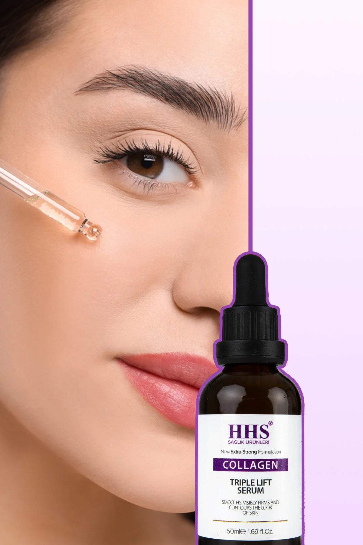 HHS Collagen Triple Lift Serum - Verstevigend en Anti-rimpel Serum - Extra Sterk Gezichtsserum - Huidverstevigend & Hydraterend met Collageen/Aminozuren & Panthenol - 50 ml