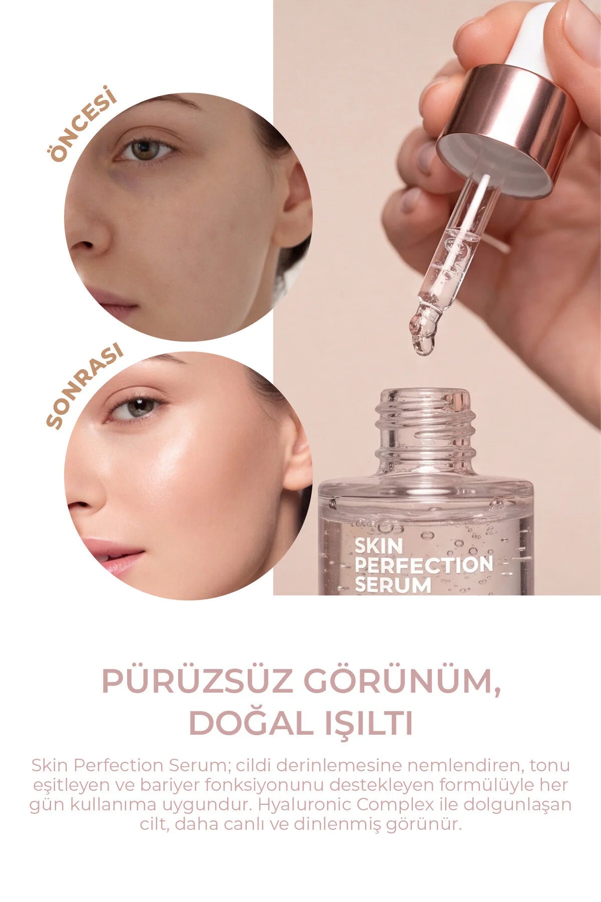 KYZA Skin Perfection Serum Natural Glow – Gezichtsserum met 5% Niacinamide, Hyaluronzuurcomplex & Vitamine C – Hydraterend & Verhelderend – 30 ml