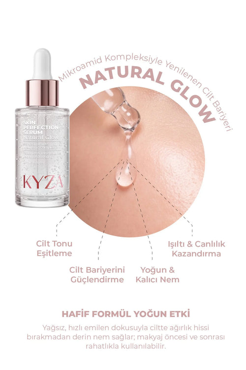 KYZA Skin Perfection Serum Natural Glow – Gezichtsserum met 5% Niacinamide, Hyaluronzuurcomplex & Vitamine C – Hydraterend & Verhelderend – 30 ml