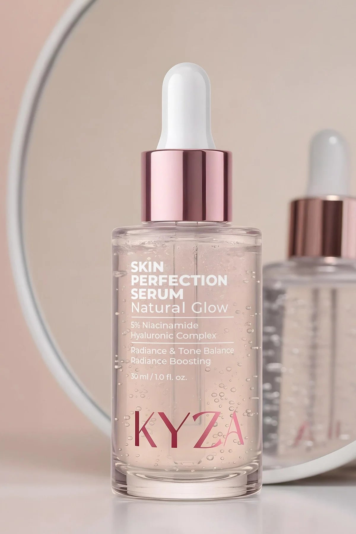 KYZA Skin Perfection Serum Natural Glow – Gezichtsserum met 5% Niacinamide, Hyaluronzuurcomplex & Vitamine C – Hydraterend & Verhelderend – 30 ml