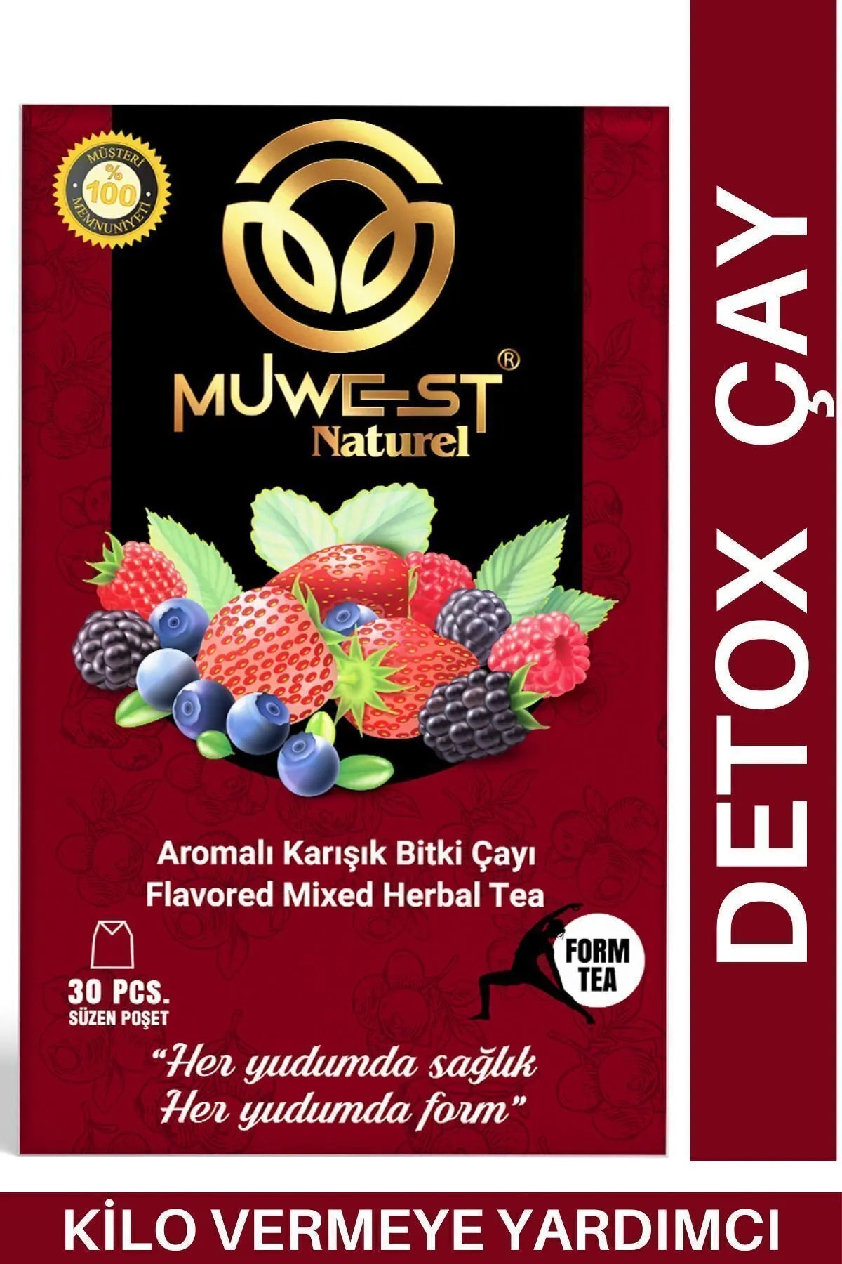 Muwest Doğal Karışık Otlar Detoks Çayı Kilo Vermeye Yardımcı Detoks Çayı 30 adet