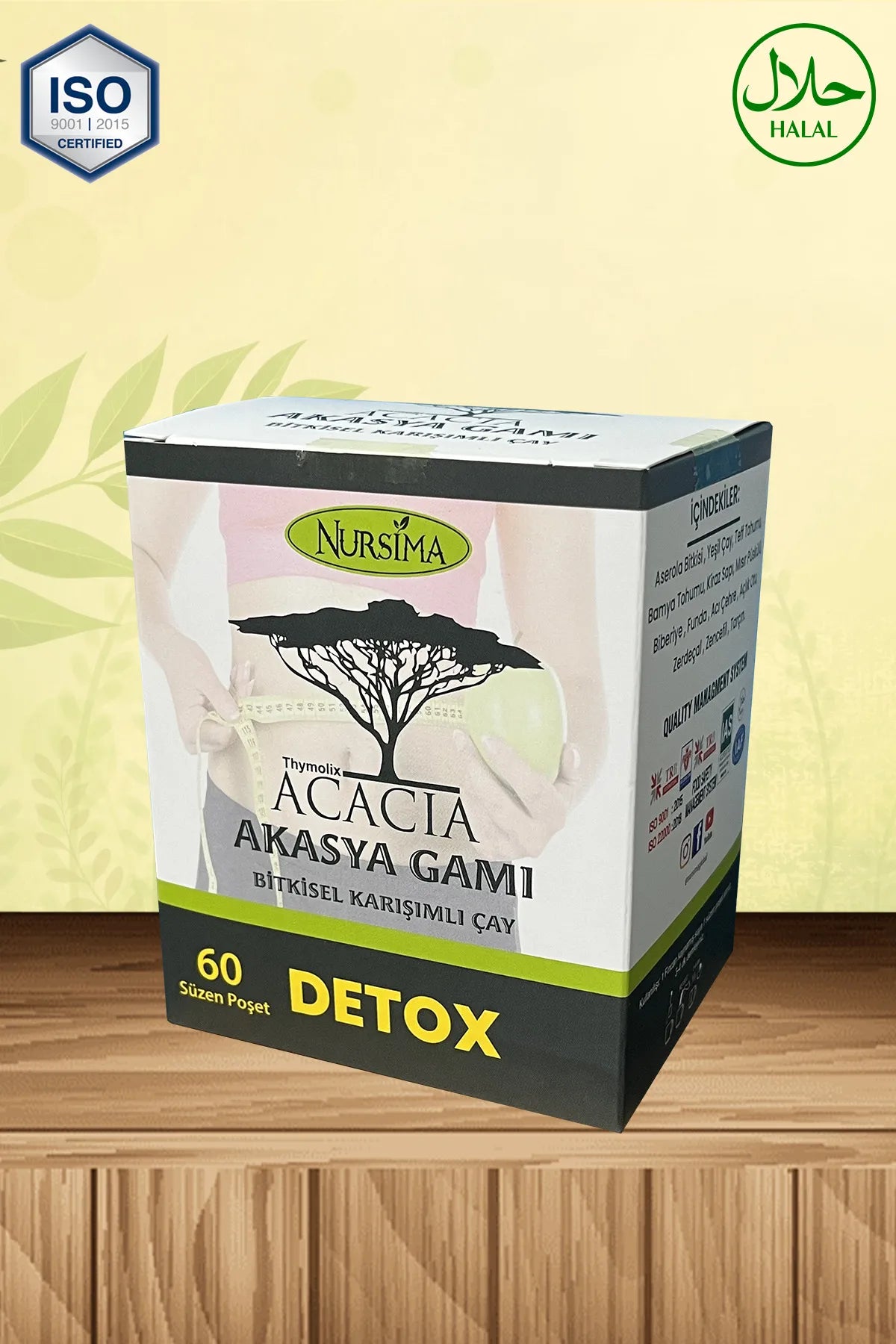 Nursima Acacia Akasya Gum Detox Thee 60 Filters in Zakjes