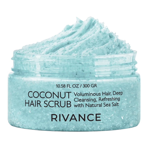 Rivance Coconut Hair Scrub – Hoofdhuid Scrub met Zeezout & Kokosolie – Diep Reinigende Scalp Scrub – Voor Fris en Volumineus Haar – 300 g
