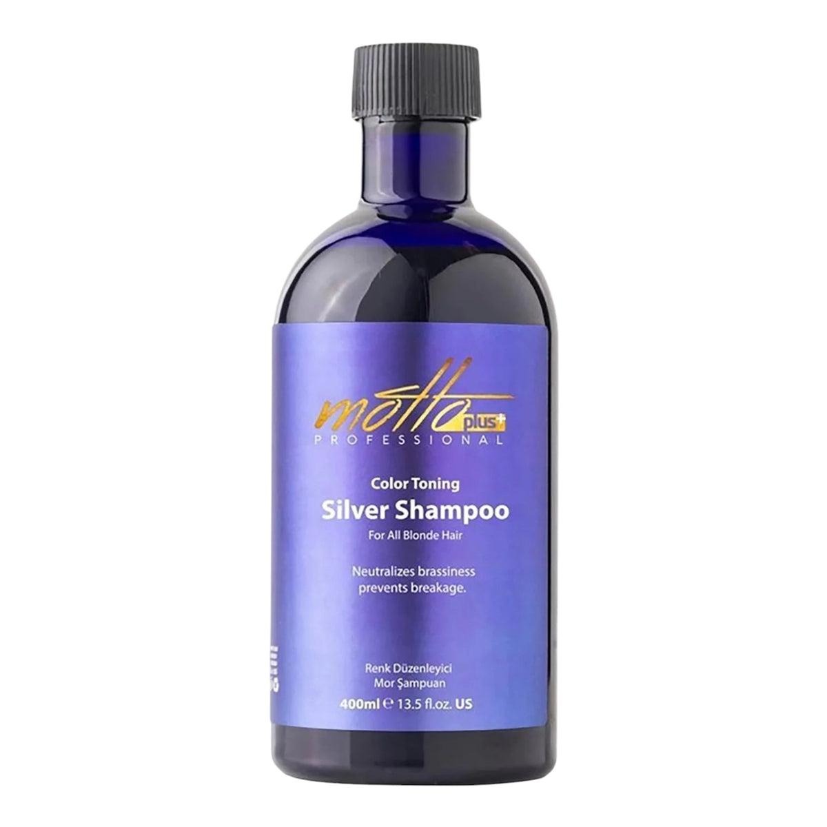 Motto Plus Professional Silver Shampoo – Zilvershampoo voor Blond, Grijs & Wit Haar – Paarse Shampoo tegen Gele en Warme Tinten – 400 ml